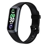 Fitness Tracker Activity Tracker Smart Watch 1.10''AMOLED Touch Color Screen,Smart Watch with 24/7 Blood Oxygen Heart Rate,Sleep Monitor,IP68 Waterproof,Step Counter Health for Women Men (Black)