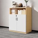 AXVZQLPM File Cabinet with Password Lock and Open Shelves (2-Door)