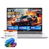 ASUS Vivobook 16 Copilot+ 16" WUXGA IPS Laptop, Snapdragon X-X126100, 16GB RAM, 1.5TB Storage (512GB SSD+1TB Docking Station Set), Qualcomm Adreno, Backlit Keyboard, HD Camera, Win 11 Pro, Silver
