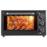 34QT/32L Kitchen Convection Electric Oven, 1500W, Multi-Functional Countertop Toaster Oven with 60-Min Timer, Crispy Roast, Dehydrate, Rotisserie, 6 Accessories Included, Black US Plug