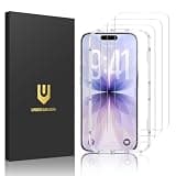 UNBREAKcable 3-Pack Screen Protector for iPhone 17, Double Shatterproof Tempered Glass [Easy Installation Frame] [9H Hardness] [99.99% HD Clear] [Case Friendly] for iPhone 6.3 inch