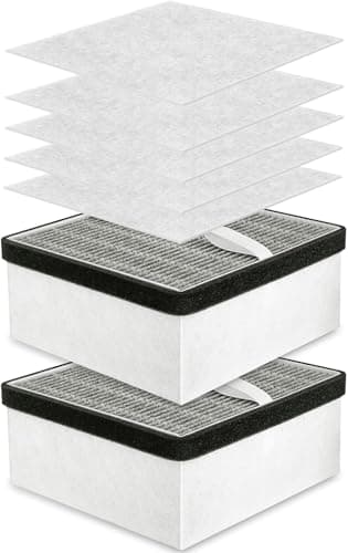 Citivisoivd Filter Replacement Compatible with FumeClear FC2001A Solder Fume Extractor Air Purifier, 5pcs pre-Filters and 2pcs 2-in-1 Hepa High Efficiency Coconut Shell Activated Carbon Main Filter