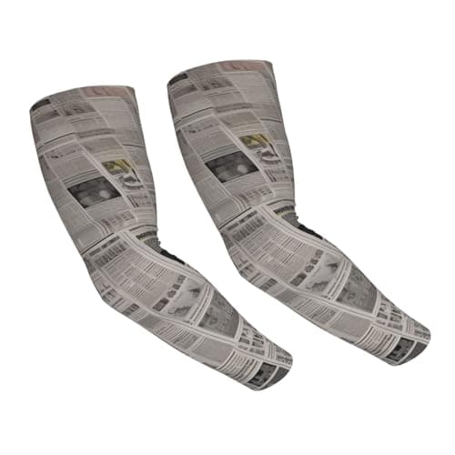 FHEDVBN newspaper Arm Sleeves Compression Arm Covers for Men Women Outdoor Sun Sleeves Cooling Sports Sleeve