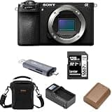 Sony Alpha a6700 Mirrorless Camera Body Bundle with 128GB SD Card, Shoulder Bag, Extra Battery, Charger, Card Reader, Sony 1 Year Limited Warranty