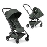 Joolz Aer2 Lightweight Travel Stroller + Nest-to-Seat Newborn Accessory Bundle – Ultra-Compact One-Hand Fold, Newborn to Toddler Travel System - Forest Green