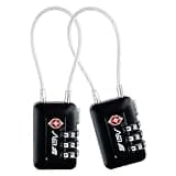 TSA Accepted Luggage Travel Lock, Set-Your-Own Combination Lock for School Gym Locker, Luggage Suitcase Baggage Locks, Filing Cabinets, Toolbox, Case (Black, 2 Pack)