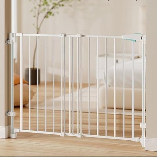 HukaMosx Cat Gate for Doorways, Retractable Pet Fence, Simple White Pet Door, Pet Gate for Dogs/Cats, Puppy Gate