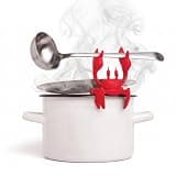 OTOTO Red The Crab Silicone Utensil Rest - Kitchen Gifts, Silicone Spoon Rest - Heat-Resistant Kitchen - Steam Releaser, Chopstick Rests & Holders