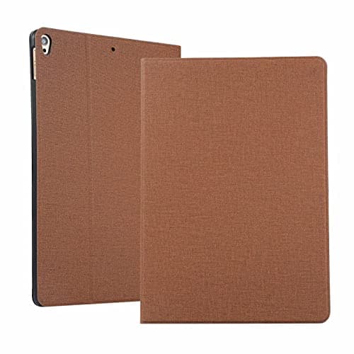 MEOORHE Comfortable Fabric Print Leather Tablet Case for iPad Mini 1 2 3 4 5 6 Multi-Angle Viewing Stand Hard Durable Shockproof Protector Cover(Brown,Mini 1)