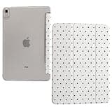 PGHHCLY for iPad Air 11-inch M4 2026 M3 2025 M2 2024, iPad Air 5th 2022 / 4th Gen 2020 10.9-inch, Slim Foldable Stand Hard PC Translucent Back Shell Smart Cover - [Auto Wake/Sleep]-Black Polka dots