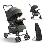 BabyVista Lightweight Umbrella Stroller, Travel Stroller with Near-Flat Recline & Snack Tray, Compact Folding with One Hand, UPF50+ Sun Canopy, Theme Park Approved