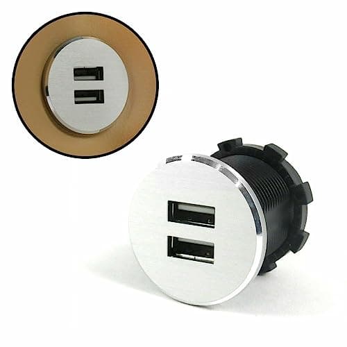 JDICY 12V Dual USB Port Car Cigarette Lighter Socket Splitter Billet for Jeep,for Jaguar ABS Plastic Fits 1 Hole-Diameter 5V-Output JLMA68ED XSW1432