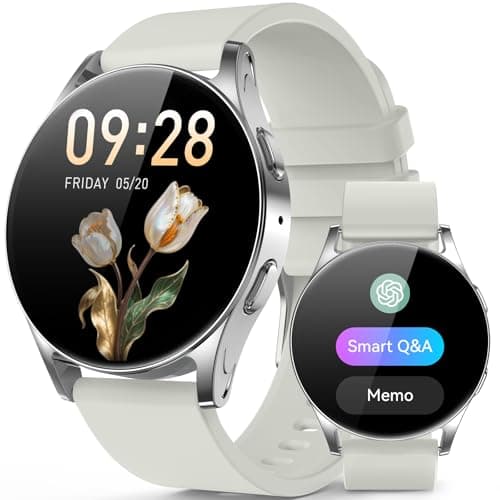 ChronArk 41mm AI Smart Watch with GPT, 1.32" AMOLED, Answer/Make Calls, Activity Fitness Tracker for Women Men, with AOD, Calorie & Step Counter, Sleep Monitor, 2 Bands for Android iPhone (Starlight)