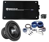 Sundown Audio SA-10 V.2 D2 Bundle: 10 in 2500W Peak / 1250W RMS Dual 2 Ohm Car Subwoofer, Krypton M4 6000W Peak 1500W RMS Mono 1 Ohm Amplifier, RWK0CU 0 Gauge 100% Copper OFC Wiring Kit, 3-Items
