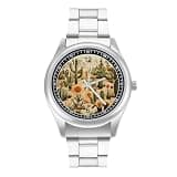 NTVOWPZO Three-Hand Analog Stainless Steel Watches for Men Easy Reader