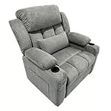 Garvee Electric Recliner Chair, Massage & Heat, 150° Recline, Silent Brushless Motor, Dual Memory, USB, Side Pockets, Light Grey