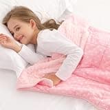 Alomidds Weighted Blanket 5lb 36"x48", Minky Dots Small Weighted Blanket Cooling, Comfort Breathable Soft Throw Heavy Blanket for Sleeping, Pink Star