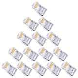 Garneck 100 Pcs Cat 5e Rj45 Ethernet Cable Connectors with Pass-Through Design, Reinforced Clip, PC Material, 1.0mm Wire Hole, for Desktop Computers and Set Box Network Setup
