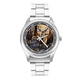 NTVOWPZO Three-Hand Analog Stainless Steel Watches for Men Easy Reader