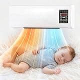 1800W Wall Mounted Air Conditioner, Portable Cooling & Heating Mini AC Unit, 2-in-1 Cooling Fan & Heating Combo, Home AC Unit with Remote Control & 24H Timer for Living Room Office (White)