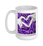 Purple Out Here Being Cute Purple Graphic Ceramic Mug, White, 15oz