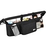 ZZM Double Stroller Organizer for Bob Duallie and Baby Jogger City Mini GT2, Double Baby Stroller Accessories with 2 Cooler Pockets, Parent Console Double Jogging Stroller Organizer(Empty Bag)