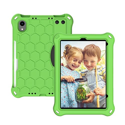 FortisShield for iPad mini 6 Shockproof Tablet EVA Cover with Shoulder Strap and Hand Strap Dropproof Stand Tablet Case(Green+Black)