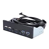 SENECESLI HDAUDIO USB 3.0/2.0 Audio Interface Panel, Mic Port, Easy Installation, 10Gbps Rate, for WINXP/ 7, Iron Material
