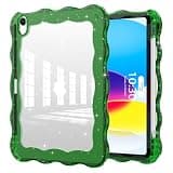 SPIUST for iPad (A16) 11th Generation 11 Inch 2025,10th Generation 10.9 Inch 2022 Case,Wave Edge Durable TPU+Back Hard PC Shockproof with Transparent Back,Deep Green Bling