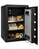 Steel Safe Box, 2.2 Cubic Feet Security Safe with Digital Keypad, Removable Shelf, Alarm System, Protect Cash, Gold, Jewelry, Documents