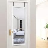 BEHOME Door Mirror 18"x51" Over The Door Mirror for Bedroom Full Length Hanging for Home and Office - White
