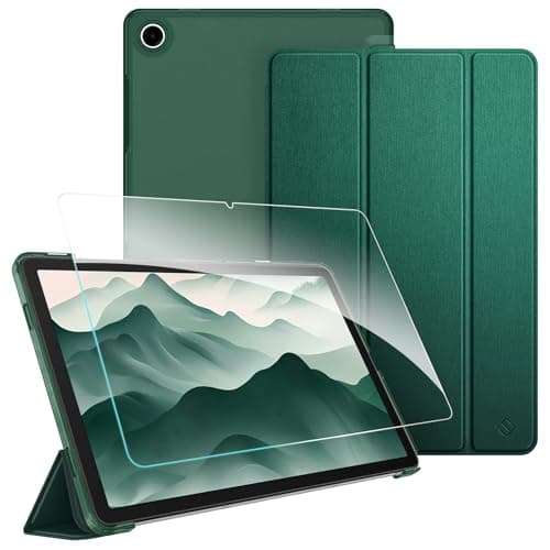Fintie Case for Samsung Galaxy Tab A11+ Plus 11 Inch 2025 / Tab A9+ Plus 11 Inch 2023 Tablet with Screen Protector, Ultra Thin Protective Case with Translucent Back Cover, Dark Green