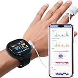 Pepultech Wrist Sleep Pulse Oximeter, Rechargeable Continuous SpO2 & Heart Rate Monitor with Buzzer Reminder, Bluetooth Blood Oxygen Saturation Tracker with Free APP Sleep Report- Non Medical Use