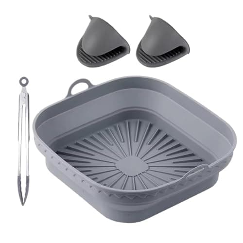 20-23cm/17-20cm XXL Square Reusable Silicone Air Fryer Accessories，Compatible For Cecotec，Compatible For Ninja，180 Air Fryer Basket Tray(Baking Basket L set)