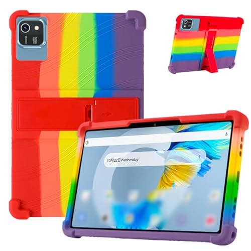 for HNVHNV K10 Tablet Case 10.1Inch, Shockproof Four Corner Airbag Protection,Soft Silicone Edge Cover with Built-in Stand,Heavy Duty Protective Sleeve for HNVHNV K10,Rainbow