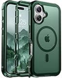 jaroco Magnetic for iPhone 16 case, [Compatible with MagSafe][Military Grade Drop Protection][Heavy Duty Protection][Non-Slip][Shockproof] with 2-Layer Durable Bumper Phone Case 6.1''-Forest Green