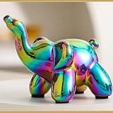 FDWXHZJL Desktop Art Statue Sculpture - 3D Balloon Monkey Sculpture, Abstract Animal Desk Decor Ornaments, Decoration Figurine, Resin Cute Home Sculpture Gift(Bright Colors,#b)