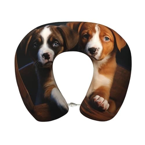 Puppies Dogs Pets Animals Neck Pillow for Traveling Upgraded Travel Neck Pillow for Airplane Memory Foam Travel Pillow for Flight Headrest Sleep U shaped Airplane Portable Pillow Plane Accessories