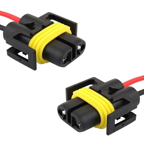 Pniwuno 2 PCS Fog Light Harness Connectors, H11 Female Adapter Wiring Harness, Waterproof H11 Socket Extension Wire Connector, Universal for Most Cars (Black)