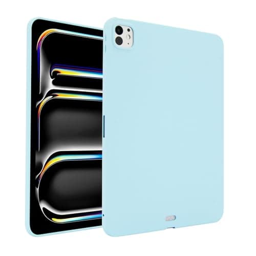 Compatible with iPad Pro 11 Inch M5 2025/M4 2024, Case Slim Light Flexible TPU Rubber Soft Skin Silicone Protective Cover Shockproof Tablet Cover Compatible with iPad Pro 11 Inch M5(Light Blue)