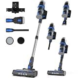 Cordless Vacuum Cleaner - 65KPa Stick Vacuum 65Mins Runtime, Anti-Tangle Self-Standing Vacuum with Touch Screen LED Display, Detachable Battery Pack, HEPA Filter for Home Pet Hair Carpet Hardwood Blue