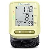 Maynovia Wrist Blood Pressure Monitor, Blood Pressure Cuff Wrist for Home Use, Automatic Digital BP Monitor with Large LCD Display, 2 User 120 Memory, Adjustable 5.3"-8.5" Cuff (Yellow)