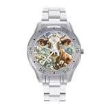 NTVOWPZO Three-Hand Analog Stainless Steel Watches for Men Easy Reader