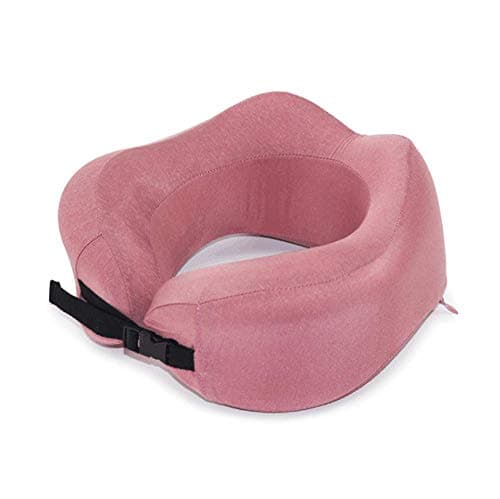 INSN Comfortable Travel Pillow,Travel Pillow Memory Foam Neck Pillow,Easy to Carry Bag to Save Space, on Airplane, Bus, Train Or at Home,Pink