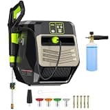 Wall Mounted 𝐌𝐀𝐗 𝟓𝟓𝟎𝟎𝐏𝐒𝐈 3.6GPM 𝐏𝐫𝐞𝐬𝐬𝐮𝐫𝐞 𝐖𝐚𝐬𝐡𝐞𝐫,4 Nozzle Tips,5 Levers Power Washer,66FT Hose,Automatic Rewind,5 Nozzles for Car Clean Machine/Car/Driveway/Patio Clean,Orange