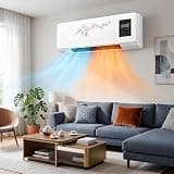 Wall Mounted Air Conditioner Fan, 2-in-1 Heater and Cooling Combo with Remote Control & 24h Timer, Quiet Portable Ac Unit for Bedroom, Office, Garage, Rv, Smart Room Air Conditioner Red