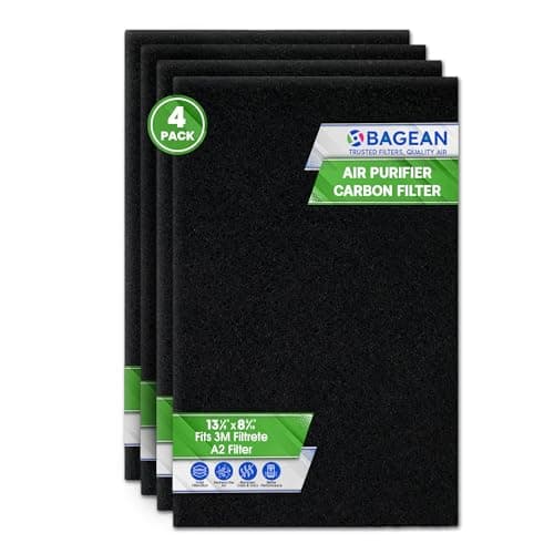 Bagean A2 F2 Activated Carbon Filters for Filtrete Air Purifier - Compatible with 3M Filtrete Air Purifier Filter Replacement - Activated Prefilter Absorbs Odor and Freshens the Home ((4-Pack))