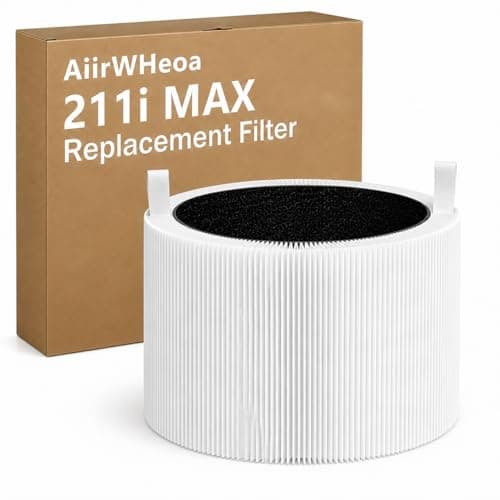 211i Max Replacement Filter, Compatible with Blue air 211i Max Air Purifier, 3-in-1 True HEPA and Activated Carbon, 1-Pack