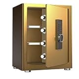 fireproof safe Steel Home Security Safe With Password/fingerprint Lock Hutel Business Documents Jewelry Valuables(Gold,Password)