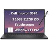 Dell Inspiron Touchscreen Laptop (15.6" FHD Touch, Intel Core i5-1155G7, 16GB RAM, 512GB SSD) for Business, Students, Enterprises, Numeric Keypad, Narrow-Bezel, Webcam, Win 11 Pro S Mode, Carbon Black